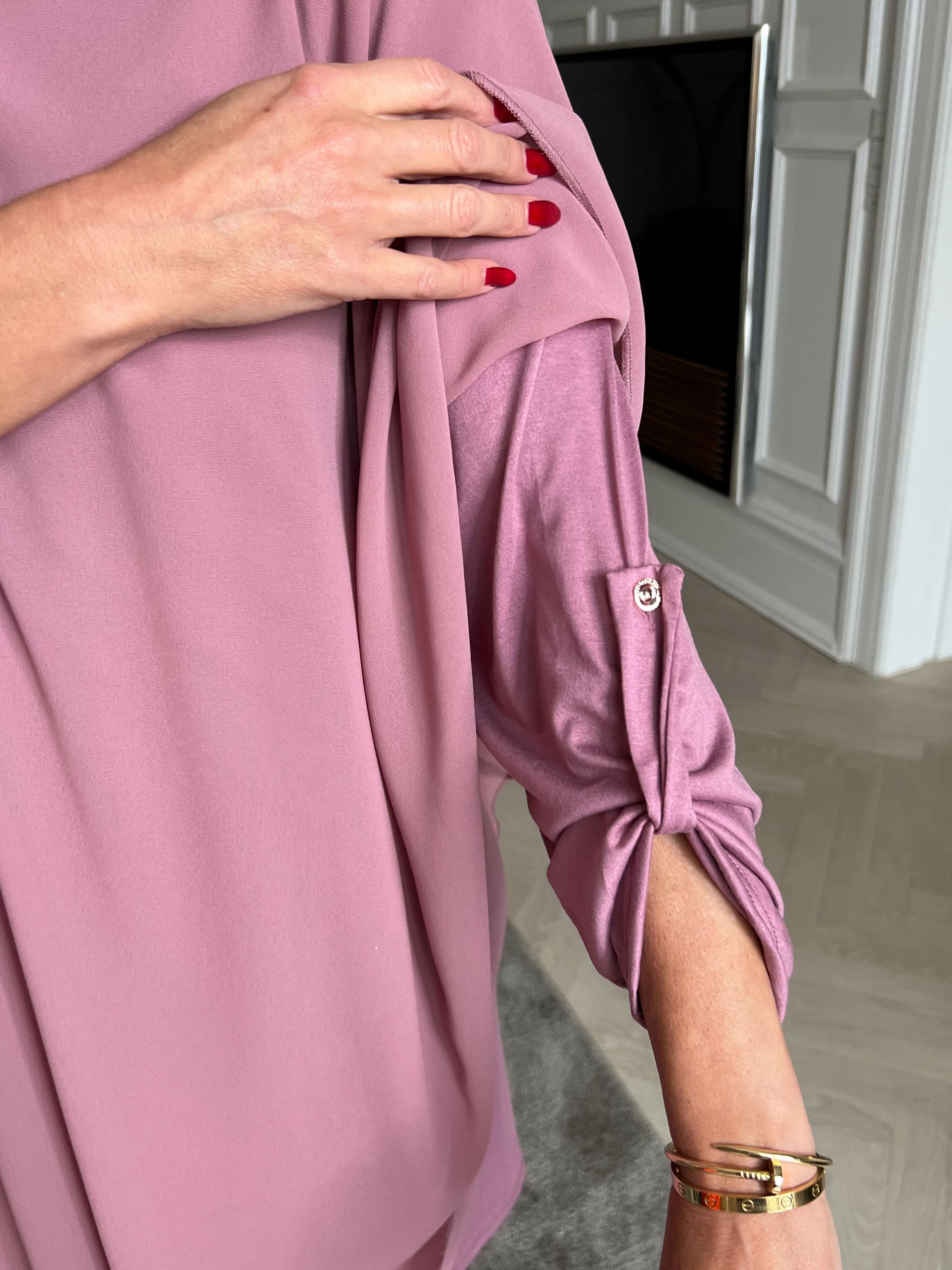 Kenya Long Sleeve - Tunikaklänning med chiffonglager